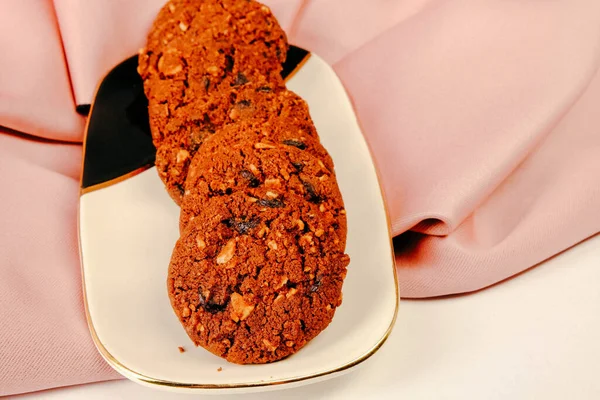 Galletas Con Chispas Chocolate Negro —  Fotos de Stock