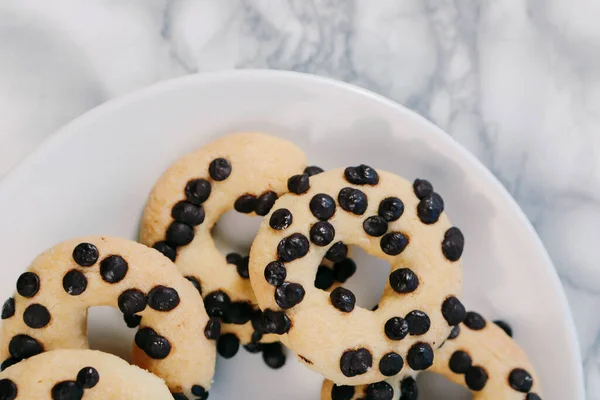 Gruppe Von Verschiedenen Cookies Schokochips Haferflocken Rosinen Weiße Schokolade — Stockfoto