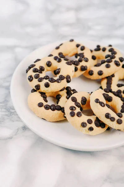 Gruppe Von Verschiedenen Cookies Schokochips Haferflocken Rosinen Weiße Schokolade — Stockfoto