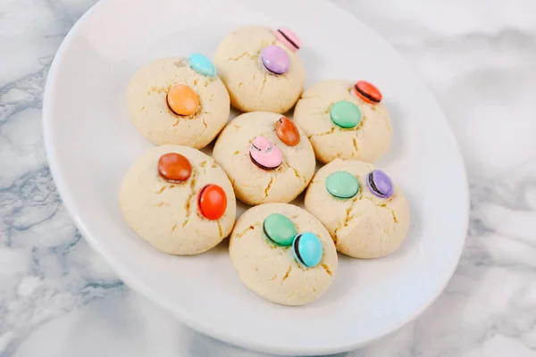 Groupe Biscuits Assortis Croustilles Chocolat Raisins Secs Avoine Chocolat Blanc — Photo