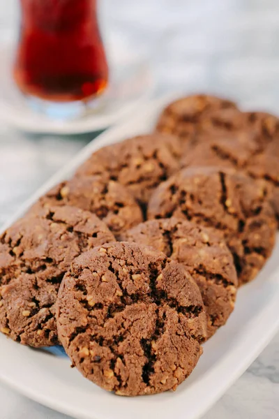 Cookies Med Mörk Choklad Chips — Stockfoto