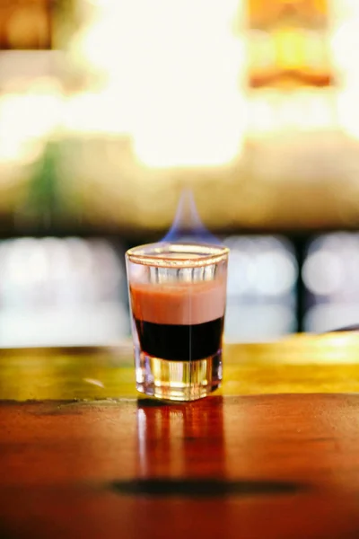 Bebida Coquetel Álcool Mesa Restaurante — Fotografia de Stock