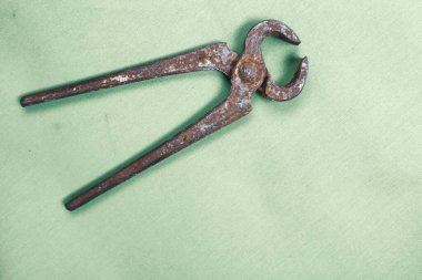 Bir çift paslı meme ucu.