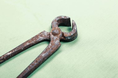 Bir çift paslı meme ucu.