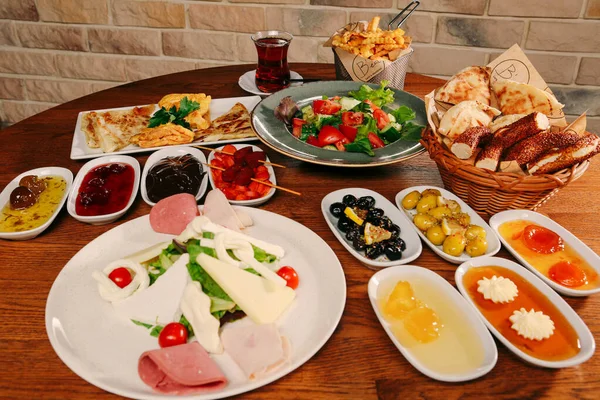 Rich Delicious Turkish Breakfast — Stock Photo, Image