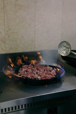 Meat Saute Turkish Et sote with Hair Pie Meat - Sac Tava - Sac Kavurma