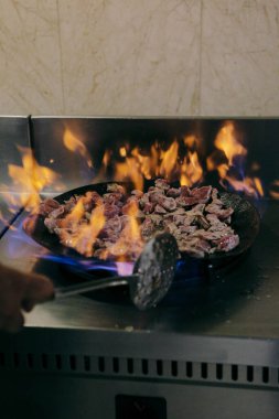 Meat Saute Turkish Et sote with Hair Pie Meat - Sac Tava - Sac Kavurma