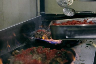 Meat Saute Turkish Et sote with Hair Pie Meat - Sac Tava - Sac Kavurma