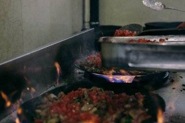 Meat Saute Turkish Et sote with Hair Pie Meat - Sac Tava - Sac Kavurma