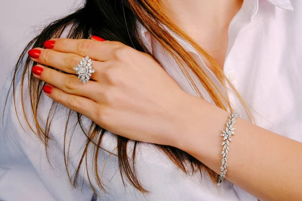 Diamantschmuck Luxus Und Modeschmuck — Stockfoto
