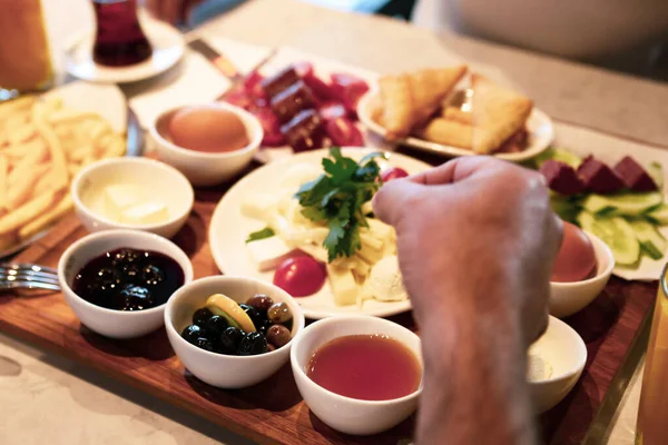 Rich Delicious Turkish Breakfast — Stock Photo, Image