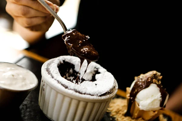 Chocolate Souffle Ice Cream — Stock Photo, Image