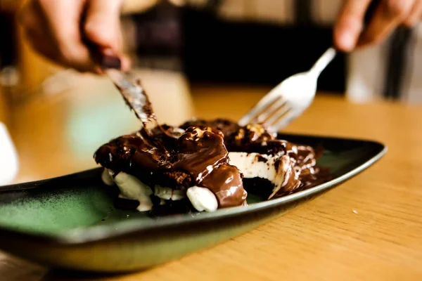 Σουφλέ Σοκολάτας Παγωτό — Φωτογραφία Αρχείου