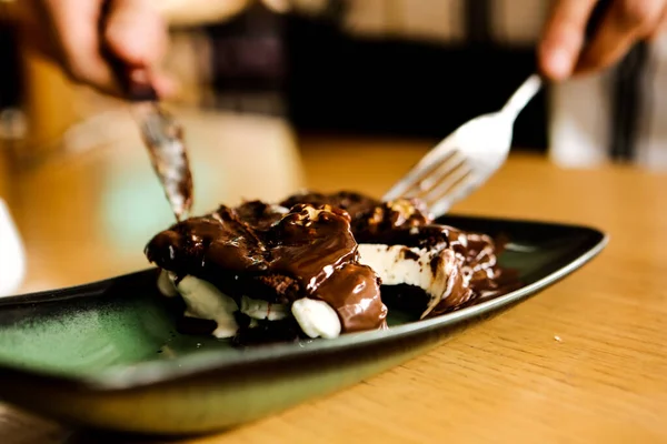 Σουφλέ Σοκολάτας Παγωτό — Φωτογραφία Αρχείου