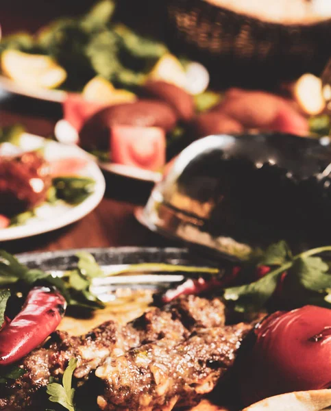 Turco Árabe Tradicional Ramadã Kebab — Fotografia de Stock