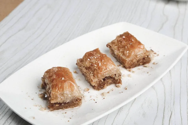 Baklava Dessert Turc Traditionnel Avec Noix Cajou Noix Baklava Maison — Photo