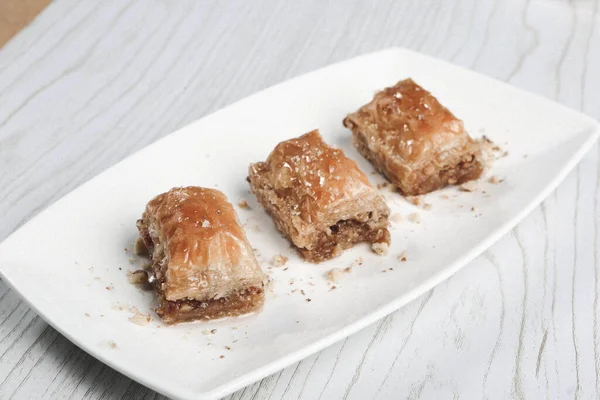 Baklava Dessert Turc Traditionnel Avec Noix Cajou Noix Baklava Maison — Photo