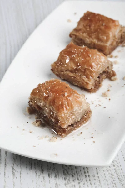 Baklava Dessert Turc Traditionnel Avec Noix Cajou Noix Baklava Maison — Photo