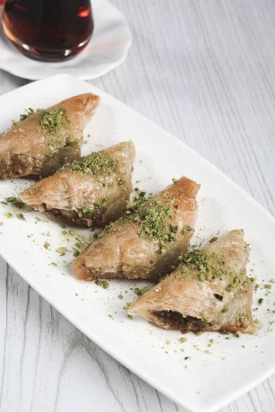 Tradiční Turecký Dezert Baklava Kešu Hew Vlašské Ořechy Domácí Baklava — Stock fotografie