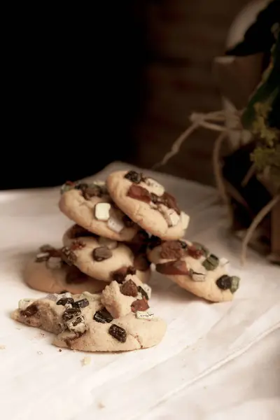 Cookies Med Mörk Choklad Chips — Stockfoto