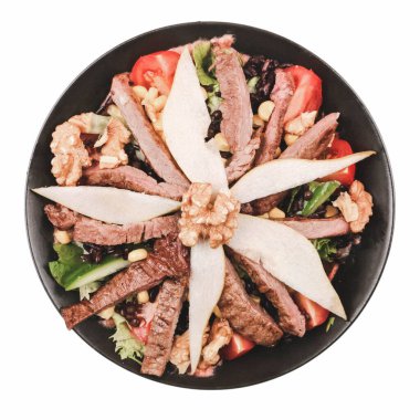 Taze salata tabağı ile karışık yeşillik