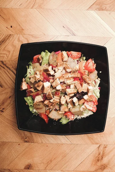 Prato Salada Fresca Com Verduras Misturadas — Fotografia de Stock