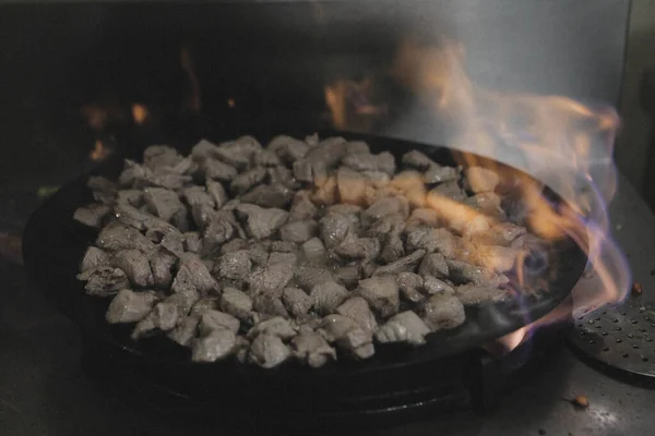 Saute Viande Turque Sote Avec Viande Tarte Aux Cheveux Sac — Photo