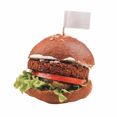 Taze sebzeli ev yapımı hamburger.