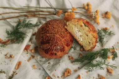 Lezzetli doğal estetik fırınlanmış ekmek