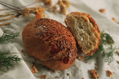 Lezzetli doğal estetik fırınlanmış ekmek