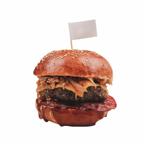 Домашній Гамбургер Свіжими Овочами — стокове фото