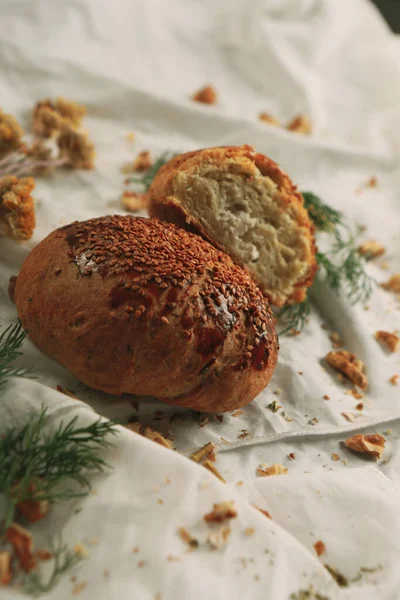 Delicious Natural Aesthetic Baked Bread — Stock Photo, Image