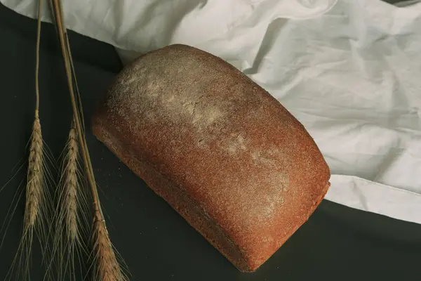 Delicioso Pão Assado Estético Natural — Fotografia de Stock