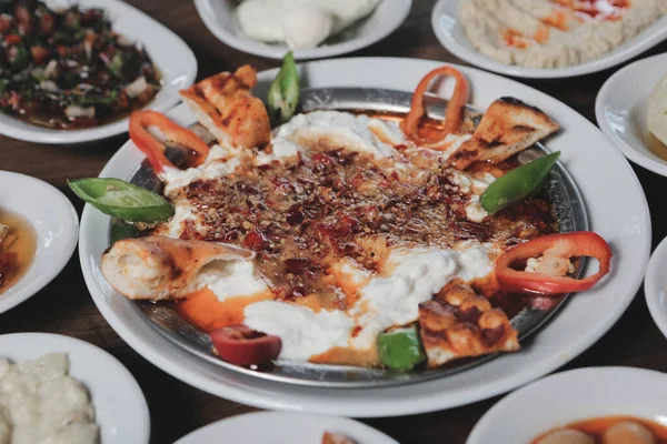 Traditionell Turkisk Och Grekisk Middag Meze Bord — Stockfoto