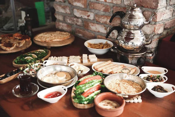 Rich Delicious Turkish Breakfast — Stock Photo, Image