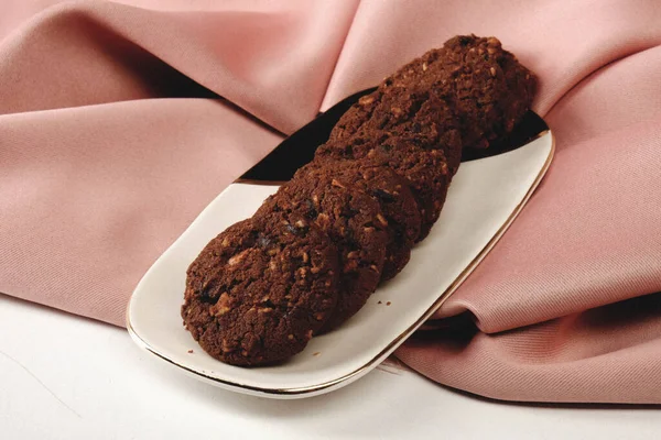 Galletas Con Chispas Chocolate Negro —  Fotos de Stock