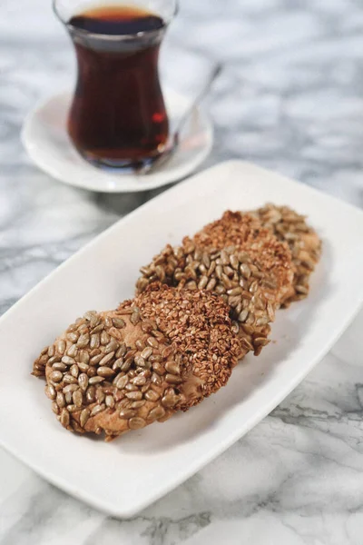 Galletas Con Chispas Chocolate Negro —  Fotos de Stock