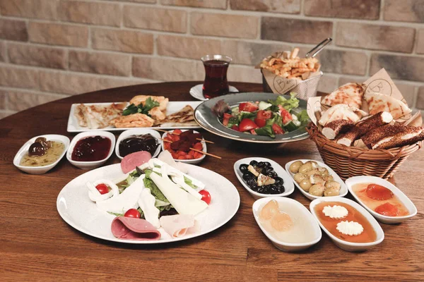 Rich Delicious Turkish Breakfast — Stock Photo, Image