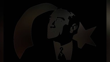 Atatürk 'ün çizimi. Türkiye Cumhuriyeti 'nin ilk cumhurbaşkanı. 