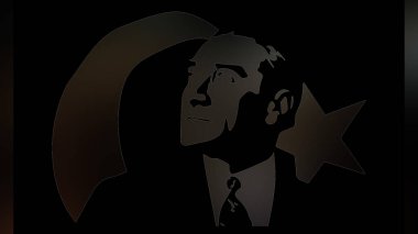 Atatürk 'ün çizimi. Türkiye Cumhuriyeti 'nin ilk cumhurbaşkanı. 