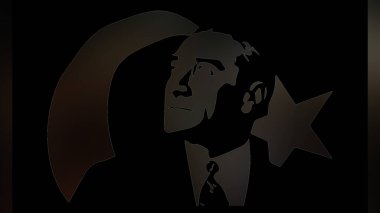 Atatürk 'ün çizimi. Türkiye Cumhuriyeti 'nin ilk cumhurbaşkanı. 