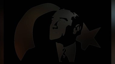 Atatürk 'ün çizimi. Türkiye Cumhuriyeti 'nin ilk cumhurbaşkanı. 