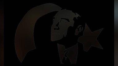 Atatürk 'ün çizimi. Türkiye Cumhuriyeti 'nin ilk cumhurbaşkanı. 