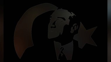 Atatürk 'ün çizimi. Türkiye Cumhuriyeti 'nin ilk cumhurbaşkanı. 