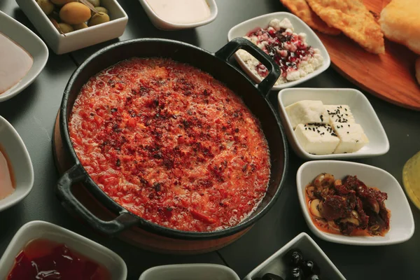 Rich Delicious Turkish Breakfast — Stock Photo, Image