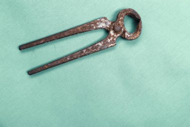 Bir çift paslı meme ucu.