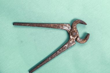 Bir çift paslı meme ucu.