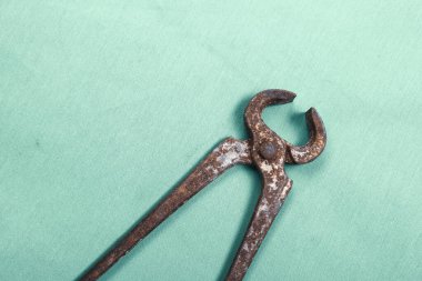 Bir çift paslı meme ucu.