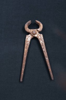 Bir çift paslı meme ucu.