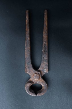 Bir çift paslı meme ucu.